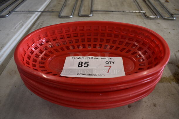 7 Red Poly Food Baskets. 9.25x5.75x2. 7 Times Your Bid! - Image 1 of 3