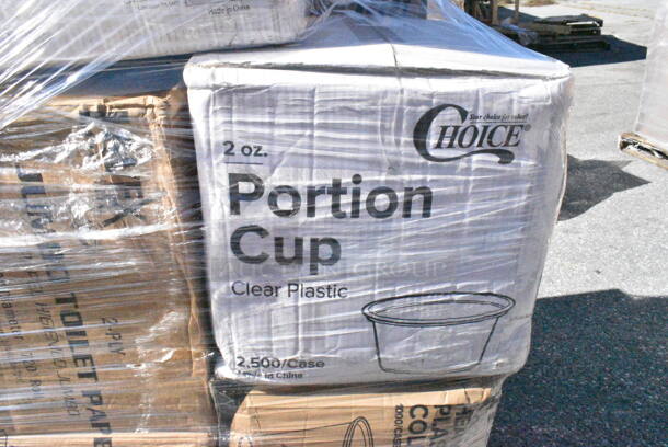 30 BRAND NEW Boxes Including 485COLNEON Choice 8 1/2" Colossal Neon Unwrapped Straw - 4000/Case, 2 Box 5001TPJ Lavex 1-Ply 1400' Universal Jumbo Toilet Paper Roll with 9" Diameter - 12/Case, 500CC12HD 12 oz. Plastic Cold Cup - 1000/Case, 127PL2 Choice PET Plastic Lid for 1.5 to 2.5 oz. Souffle Cup / Portion Cup - 2500/Case, 500TO993C3 Choice 9" x 9" x 3" Microwaveable 3-Compartment Black / Clear Plastic Hinged Container - 100/Case, 760IC06P Choice 6 oz. Polka Dot Paper Frozen Yogurt / Food Cup, CTR48BF Dart SafeSeal 48 oz. Plastic Tamper-Resistant, Tamper-Evident Bowl with Flat Lid, 394385M Noble Products White Powder-Free Disposable Latex Gloves for Foodservice - Medium - 1000/Case, Paper Cups. 30 Times Your Bid!  - Image 8 of 12
