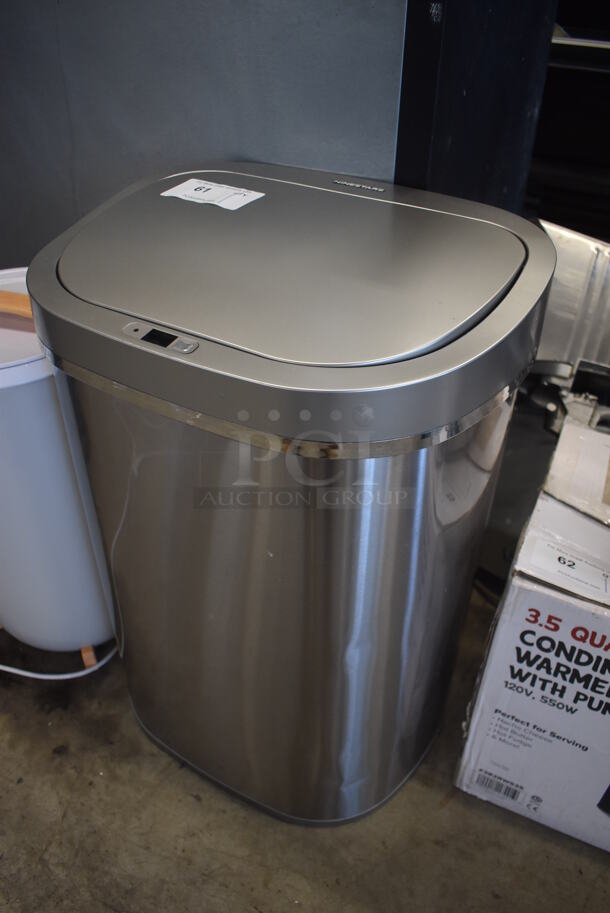 Ninestars Metal Floor Style Motion Activated Trash Can. 18x15x27. Tested and Working! - Image 2 of 6