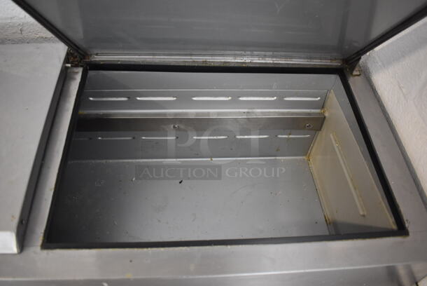 Beverage-Air DP67 Commercial Stainless Steel Two Door Refrigerated Pizza Prep Table With Pan Rail. 115V/1 Phase. Tested And Working - Image 3 of 6