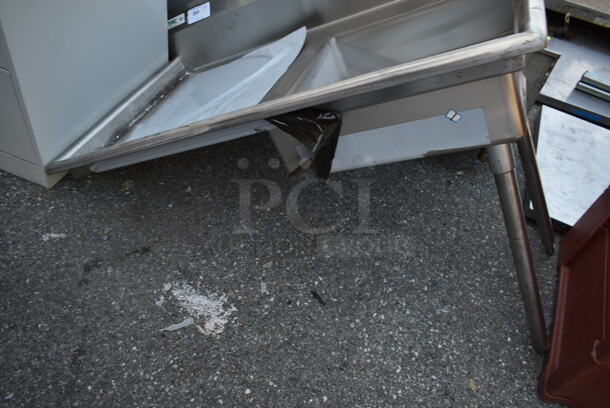 BRAND NEW SCRATCH AND DENT! Regency 600UDT50R Stainless Steel Commercial Single Bay Sink w/ Left Side Drain Board. Missing 2 Legs. - Image 5 of 6