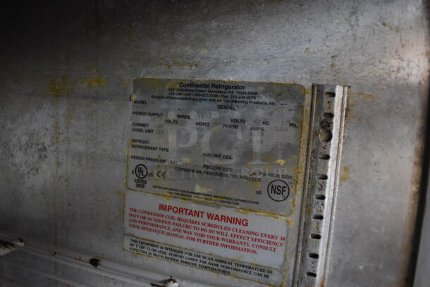 Continental SW72-16 Stainless Steel Commercial Sandwich Salad Prep Table Bain Marie Mega Top on Commercial Casters. 115 Volts, 1 Phase. 72x31x43. Tested and Working! - Image 7 of 9