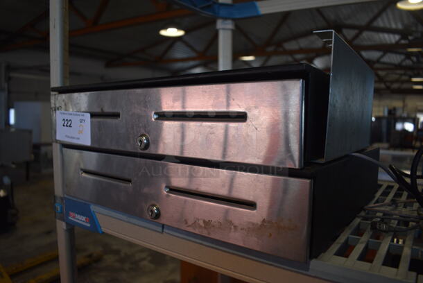 2 Metal Cash Drawers w/ Chrome Face. 18x17x4. 2 Times Your Bid! - Image 2 of 3