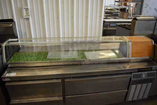 Stainless Steel Commercial Countertop Sushi Display Case Merchandiser. 115 Volts, 1 Phase. Tested and Working!
