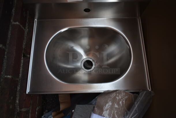 BRAND NEW SCRATCH AND DENT! Eagle HSA-10-FK Stainless Steel Commercial Single Bay Wall Mount Sink. - Image 5 of 5