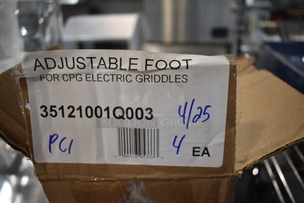 ALL ONE MONEY! Lot of Various Items including Meat Grinder Tray, Poly Beverage Dispenser, Cooking Performance Group 35121001Q003 Adjustable Foot for Electric Griddles, San Jamar CBG182412BL Saf-T-Grip® 24" x 18" x 1/2" Blue Cutting Board with Hook, Avantco Drawer.  - Image 4 of 8