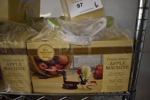 6 BRAND NEW IN BOX! Mrs Anderson's Triple Action Apple Machine w/ Apple Corer. 6 Times Your Bid!