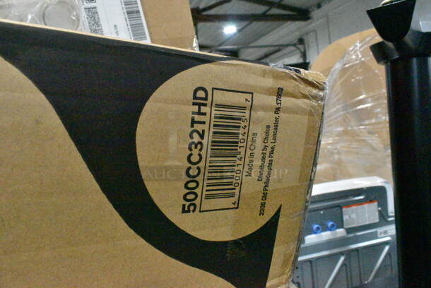 PALLET LOT of 32 BRAND NEW Boxes Including HP0008927200 Hobart 00-089272-00018 Stomper, 127CH12 Choice 12 oz. Clear RPET Tall Hinged Deli Container - 200/Case, 2 Box 346WSNSM Choice Medium Weight White Wrapped Plastic Spork, Straw, and Napkin Kit - 1000/Case, 43306HCUPC Choice 6-Cup High Dome Hinged OPS Plastic Cupcake / Muffin Container - 300/Case, 10" Corrugated Circles, 2 Box 500CC32THD Choice Heavy Duty 32 oz. Tall Heavy Weight Clear PET Plastic Cold Cup - 300/Case, 500TO993 Choice 9" x 9" x 3" Microwavable 1-Compartment Black / Clear Plastic Hinged Container - 100/Case, 433NHT001 Choice 1/6 Standard Size White Unprinted Standard-Duty Plastic T-Shirt Bag - 1000/Case, 500CFT Lavex White C-Fold Standard Weight Towel - 2400/Case, 500CC24 Choice Clear PET Customizable Plastic Cold Cup - 24 oz. - 600/Case, 130WBKFORKH Choice Black Heavy Weight Wrapped Plastic Fork - 1000/Case, 612FS4255HD Choice Half Size Heavy-Duty Foil Steam Table Pan Medium 2 3/16" Depth - 100/Case. 32 Times Your Bid!  - Image 11 of 12