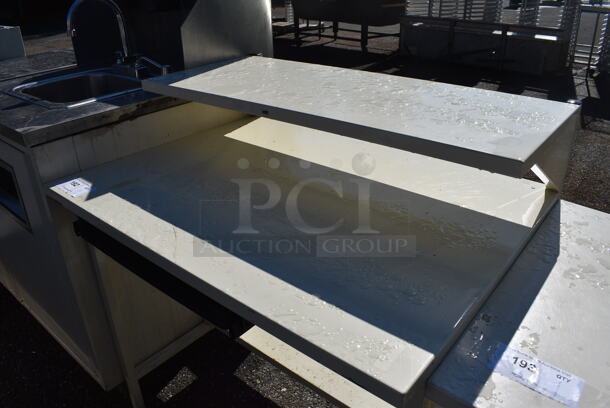 Metal Counter w/ Partial Over Shelf and Partial Under Shelf. 34x26x38.5 - Image 3 of 4