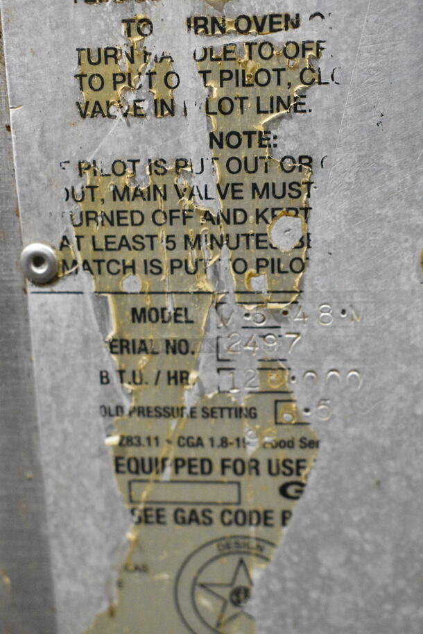 2 Bari N648N Stainless Steel Commercial Gas Powered Single Deck Pizza Oven w/ Metal Legs. 128,000 BTU. 2 Times Your Bid!  - Image 12 of 12