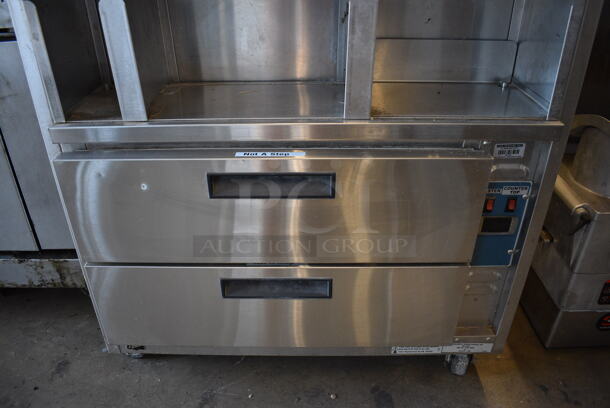 Duke Model DPC-38-120-DRW-DR-LM Stainless Steel Commercial Prep Table w/ 2 Drawers on Commercial Casters. 120 Volts, 1 Phase. 32x38x54. Tested and Working! - Image 7 of 10