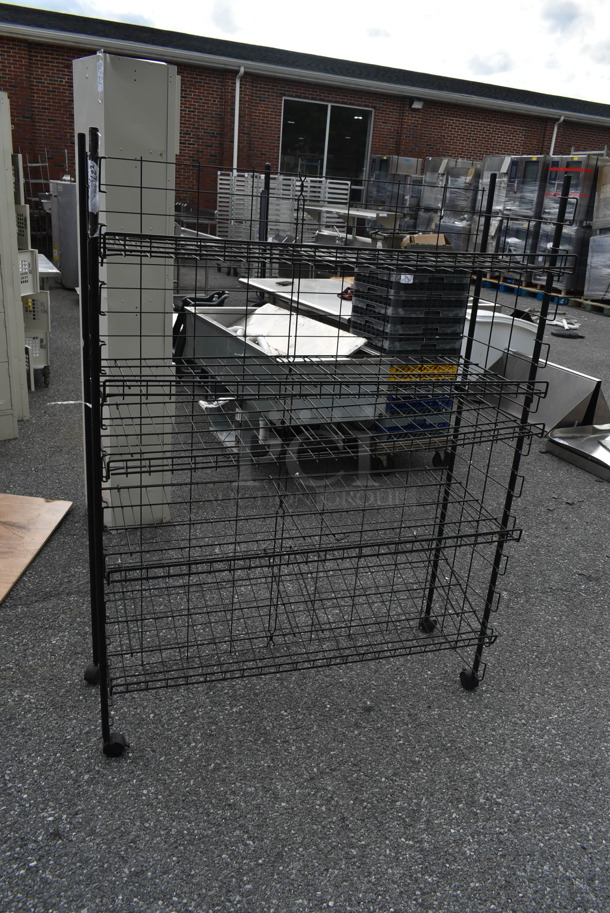 Black Wire Shelving Unit on Casters.