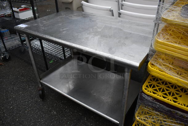 Stainless Steel Table w/ Under Shelf on Commercial Casters. 48x30x36 - Image 5 of 5