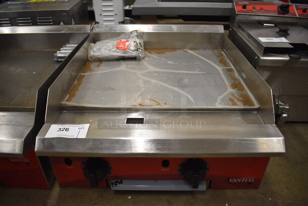 2022 Avantco 177CAG24TG Stainless Steel Commercial Countertop Natural Gas Powered Flat Top Griddle. 24x29x12 - Image 1 of 6