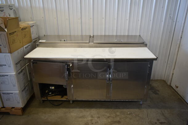 Stainless Steel Commercial Pizza Prep Table w/ Cutting Board. Tested and Does Not Power On - Image 1 of 9