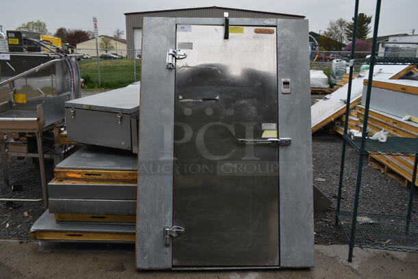 8'x8' Norlake SELF CONTAINED Walk In Freezer Box w/ Copeland FJEF-0108-CFV-060 208-230 Volt, 1 Phase Compressor and Norlake CPF075DC-A 208-230 Volt, 1 Phase Condenser. No Floor.