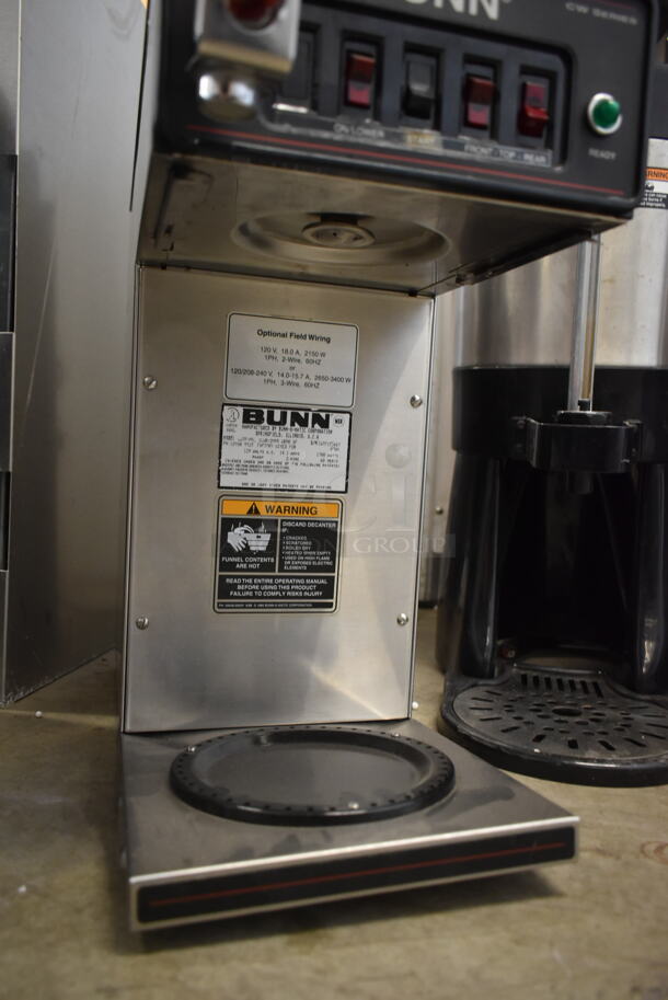 Bunn CWTF-MV Stainless Steel Commercial Countertop 3 Burner Coffee Machine w/ Hot Water Dispenser. 120 Volts, 1 Phase.  - Image 4 of 6