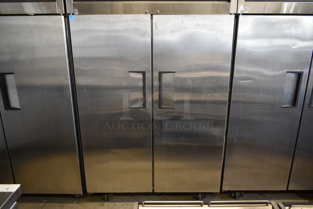 2013 True TG2R-2S ENERGY STAR Stainless Steel Commercial 2 Door Reach In Cooler w/ Poly Coated Racks on Commercial Casters. 115 Volts, 1 Phase. Tested and Working! - Image 3 of 8