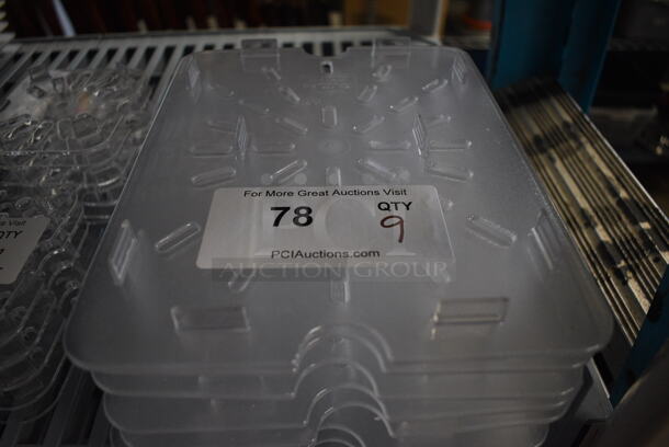 ALL ONE MONEY! Lot of 9 Clear Poly 1/2 Size Drop In Bin Straining Inserts! - Image 3 of 3