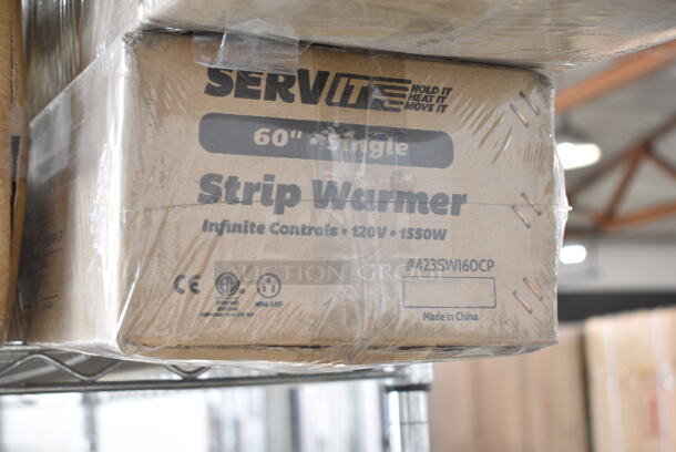 2 BRAND NEW IN BOX! ServIt 423SWI60CP Stainless Steel Commercial 60" High Wattage Strip Warmer with Adjustable Infinite Controls and Cord. 120 Volts, 1 Phase. 2 Times Your Bid! - Image 4 of 5