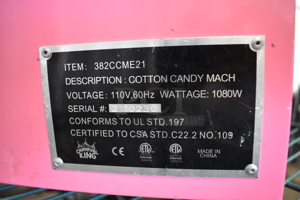 Carnival King 382CCME21 Stainless Steel Commercial Countertop Cotton Candy Machine. 110 Volts, 1 Phase. 20.5x20.5x15.5. Tested and Does Not Power On - Image 6 of 6