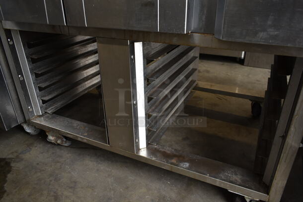 Baxter Stainless Steel Commercial Electric Powered Floor Style Mini Rotating Rack Oven on Double Pan Rack w/ Commercial Casters. 250 Volts, 3 Phase.  - Image 4 of 10