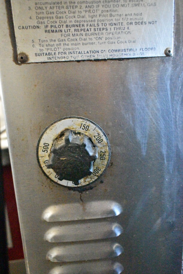 Bakers Pride GS805 Stainless Steel Commercial Natural Gas Powered Single Deck Pizza Oven on Metal Legs. 60,000 BTU. - Image 4 of 7