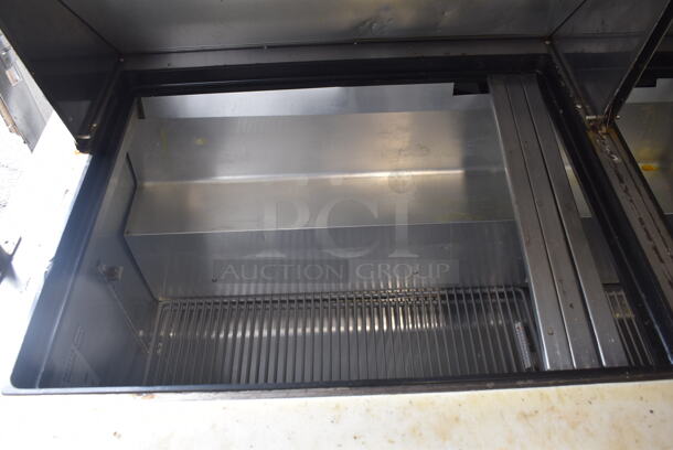 2015 Model True TSSU-60-24M-B-ST Commercial Stainless Steel Sandwich/Salad Prep Table With Overhead Shelving, Steel Pans And Refrigerated Base With Steel Racks. 115V/1 Phase. Tested And Working - Image 3 of 7