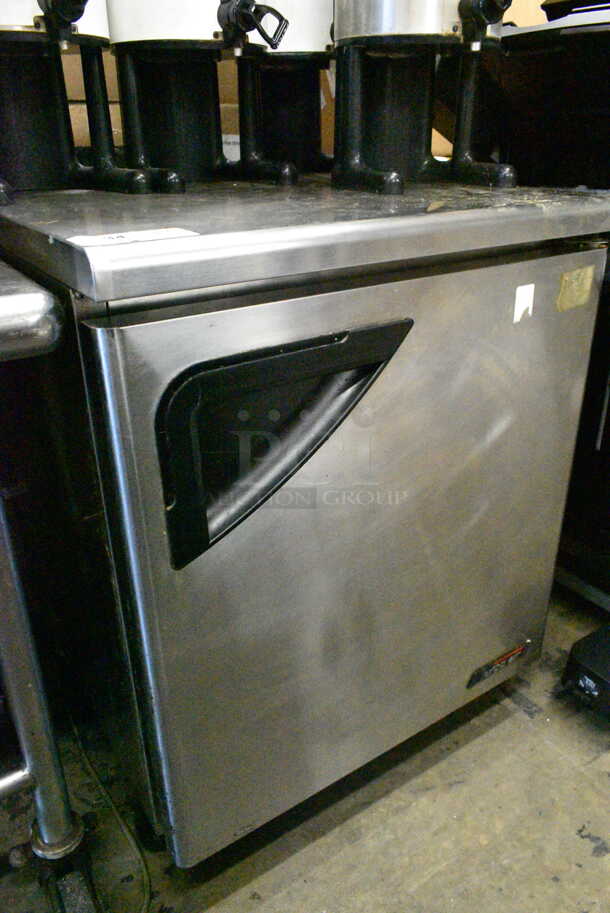 Turbo Air TUR-28SD Stainless Steel Commercial Single Door Undercounter Cooler on Commercial Casters. 115 Volts, 1 Phase. Tested and Powers On But Does Not Get Cold - Image 2 of 5