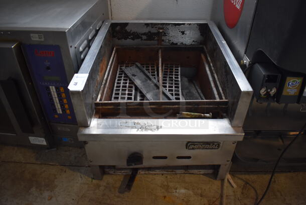 Imperial Stainless Steel Commercial Countertop Propane Gas Powered Charbroiler Grill. Missing Grates.