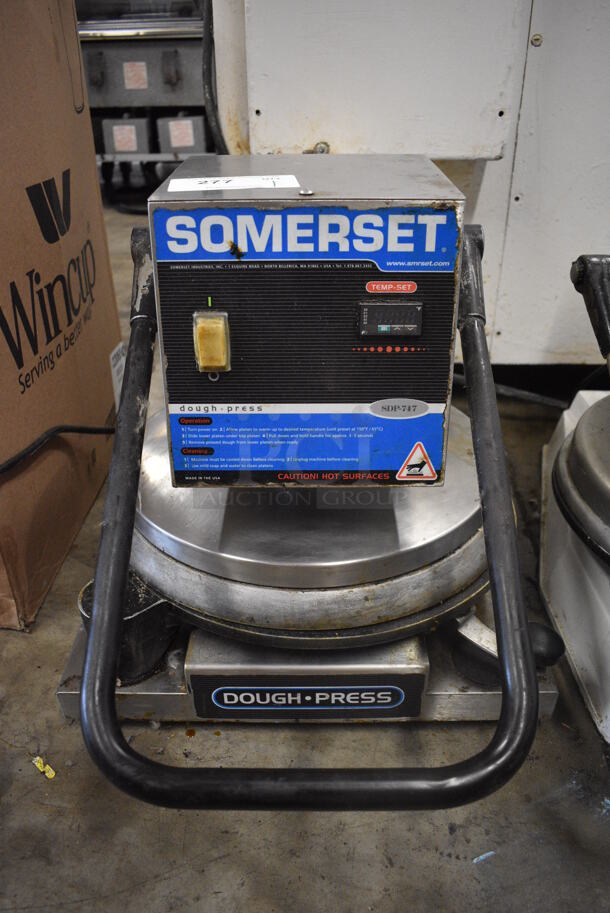 Somerset Model SDF-24 Metal Commercial Countertop Dough Press. 120 Volts, 1 Phase. 19x32x21. Tested and Does Not Power On