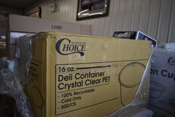 PALLET LOT of 20 BRAND NEW Boxes Including Dart 50HT1 5" x 5" x 3" White Foam Hinged Lid Container - 500/Case, 245CCGR10BL Baker's Lane 10" White Corrugated Grease-Resistant Cake Circle - 100/Case, 2 Box Dart Quiet Classic Plates, 2 500TW7 Choice 7 oz. Translucent Thin Wall Plastic Cold Cup - 2500/Case, 2 Box 485WJ10TN Choice 10 1/4" Jumbo Translucent Wrapped Straw - 2000/Case, Choice 16 oz Deli Container, 3 Box 5013858 Lavex Li'l Herc 55-60 Gallon 1.2 Mil 38" x 58" Low Density Medium-Duty Black Trash Bag / Can Liner - 100/Case, 433BR25SHBGC Choice 25 lb. Shorty Natural Kraft Paper Bag - 500/Case, 4 Box 8.5" Smooth Wall Paper Plates, 127P150C Choice 1.5 oz. Clear Plastic Souffle Cup/ Portion Cup. 20 Times Your Bid! - Image 7 of 12