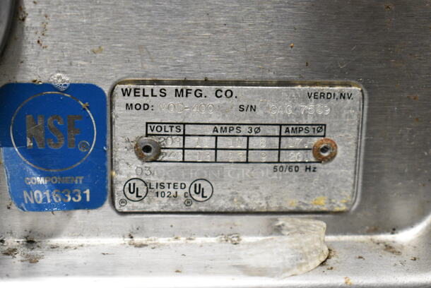 Wells MOD-400 Stainless Steel Commercial Electric Powered Steam Table. 208/240 Volts.  - Image 8 of 8
