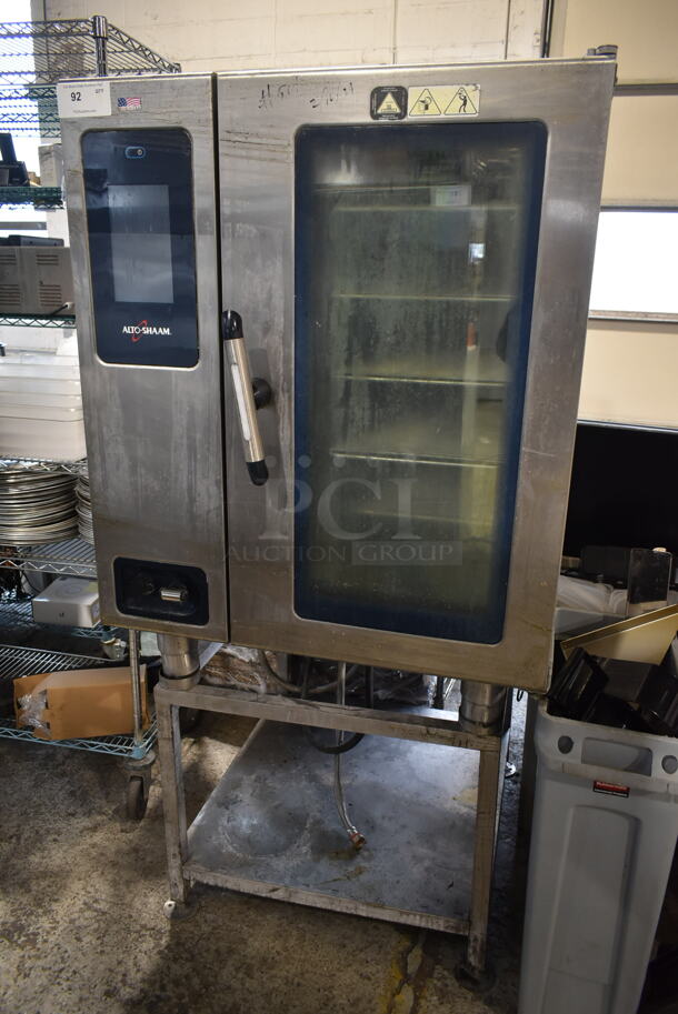 Alto Shaam CTP10-10E Stainless Steel Commercial Electric Powered Combitherm Convection Oven on Metal Equipment Stand. 208-240 Volts, 3 Phase. - Image 1 of 6