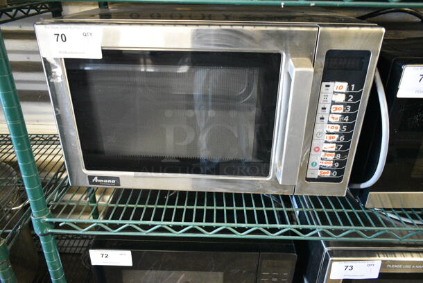 2020 Amana RCS10TS Stainless Steel Commercial Countertop Microwave Oven. 120 Volts, 1 Phase.  - Image 1 of 5