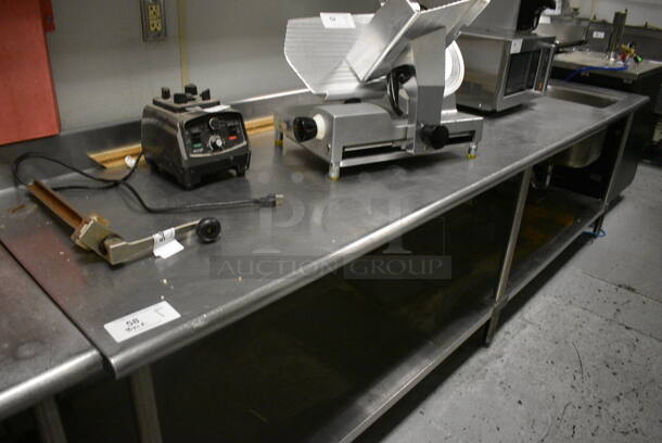 Eagle Stainless Steel Commercial Table w/ Sink Basin, Faucet, Handles, Back Splash, 2 Drawers, Undershelf and Mounted Commercial Can Opener. 120x30x39. Bay 16x19x13. BUYER MUST REMOVE. (kitchen) - Image 2 of 6