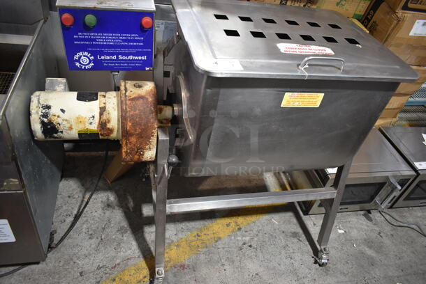 Metal Commercial Meat Mixer Grinder on Commercial Casters. 190/380 Volts, 3 Phase. 
