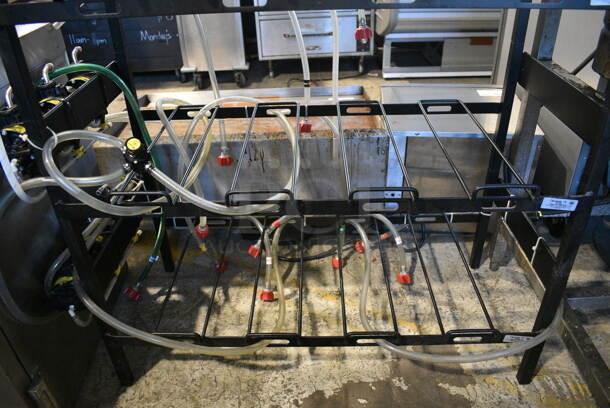 ALL ONE MONEY! Lot of 8 Soda Pumps on Black Metal Soda Rack! 46x19x56 - Image 5 of 5