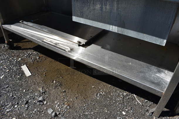 Stainless Steel Commercial Table w/ Ice Bin, Back Splash and Under Shelf. 1 Caster Needs To Be Reattached. 72x29x42 - Image 4 of 5