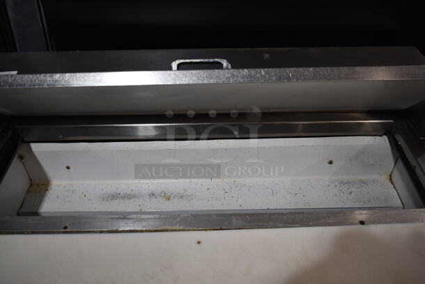 True TSSU-48-12 Stainless Steel Commercial Sandwich Salad Prep Table Bain Marie Mega Top on Commercial Casters. 115 Volts, 1 Phase. Tested and Powers On But Does Not Get Cold
 - Image 4 of 7