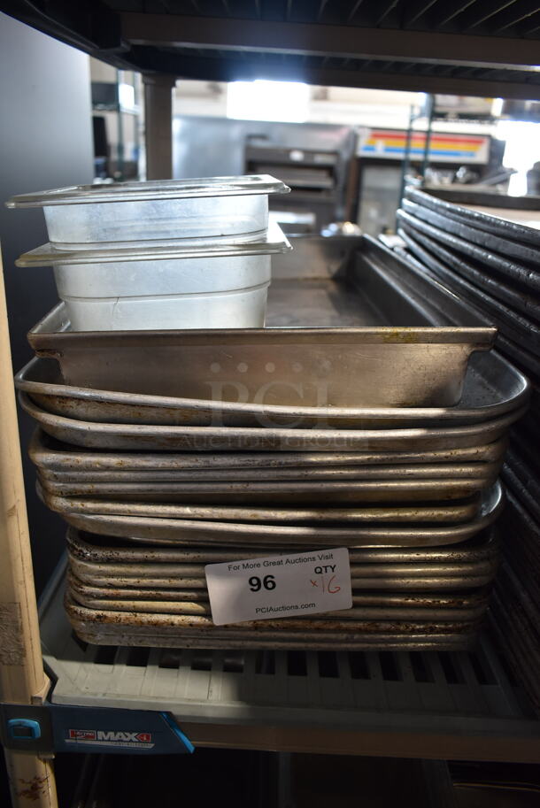 ALL ONE MONEY! Lot of 16 Items; Metal Baking Pans, Poly Drop In Bins and Stainless Steel Drop In Bin - Image 1 of 4