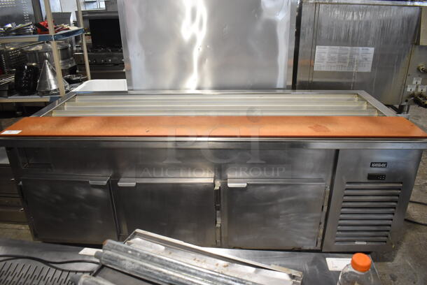Kairak KBP-915 Sandwich Prep Table With 3 Door Refrigerated Base and Polycoated Racks on Commercial Casters. 115V. Can't Test Due To Cut Cord - Image 1 of 8