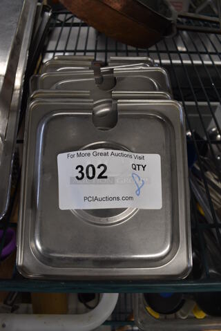 8 Stainless Steel 1/6 Size Drop In Bin Lids. 8 Times Your Bid!