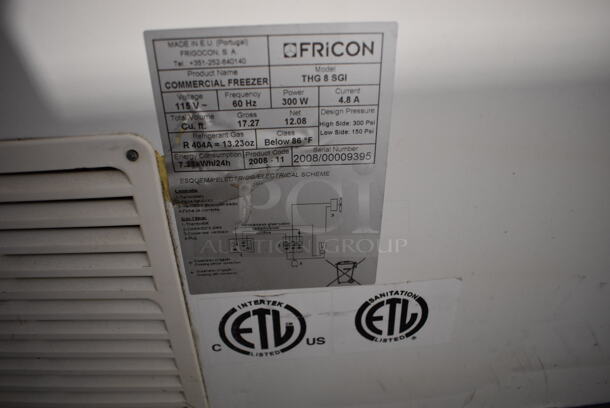 Fricon THG 8 SGI Metal Commercial Novelty Ice Cream Freezer Merchandiser on Commercial Casters. 115 Volts, 1 Phase. 60x25x38.5. Tested and Working! - Image 8 of 8
