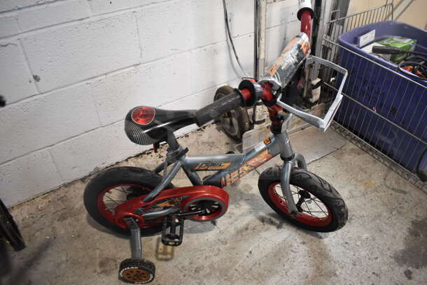 Duel Gray Lightning McQueen Metal Children's Bicycle w/ Training Wheels. 20x31x28
