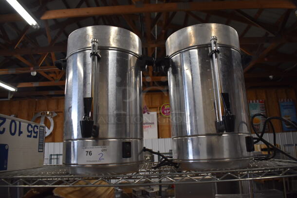 2 Metal Countertop Percolating Urns. 15x16x20. 2 Times Your Bid! - Image 1 of 4