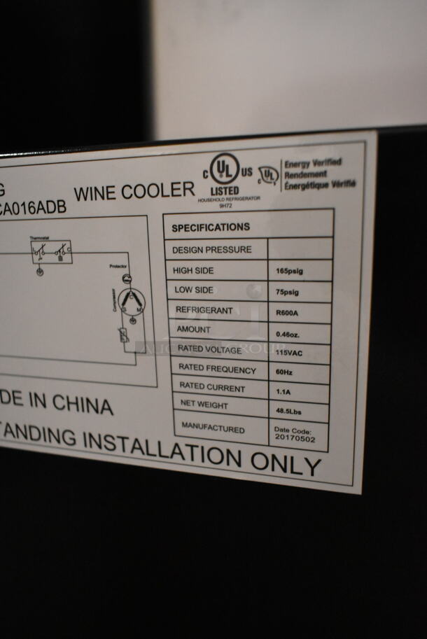 BRAND NEW SCRATCH AND DENT! Arctic King AWCA016ADB 16 Bottle Wine Cooler Bar Fridge Merchandiser. 115 Volts, 1 Phase. Tested and Working! - Image 5 of 5