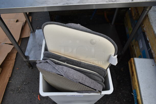 ALL ONE MONEY! Lot of White Poly Trash Can w/ Seat Cushions. - Image 3 of 3