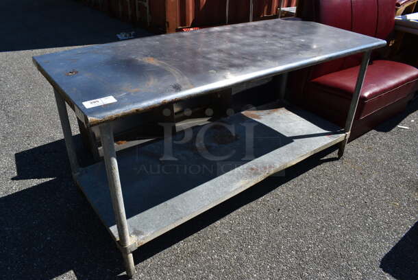 Stainless Steel Table w/ Metal Under Shelf. 72x30x35