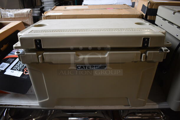BRAND NEW IN BOX! Cater Gator 215CG45TAN Tan Poly Insulated 45 Quart Rotomolded Portable Cooler. 27x17x17